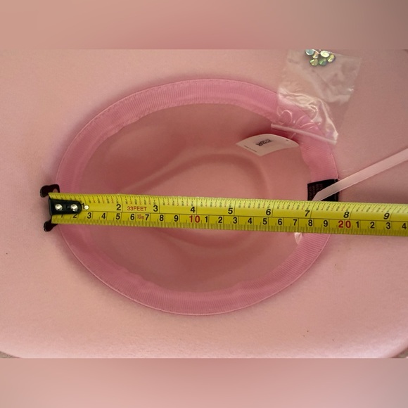 ✨ Pink Rhinestone & Pearl Western Cowboy Hat | Festival Glam Cowgirl Hat NWT - Picture 7 of 9